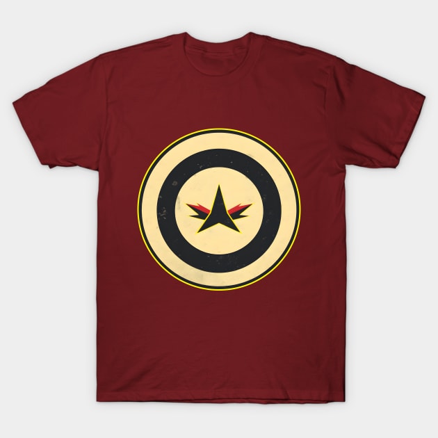 Vintage Superhero Style - Retro Aged Distressed Logo T-Shirt by Dazed Pig